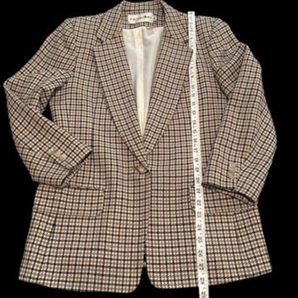 JH Collectibles 90's Vintage 100% Wool Houndstooth‎ Blazer 8P Dark Academia - Picture 8 of 8